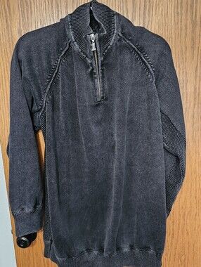 Harley-Davidson Men's Charcoal Black Half-Zip Sweater
